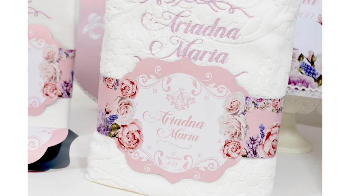 Trusou de botez regal pentru fetite tematica florala, Mica printesa 22